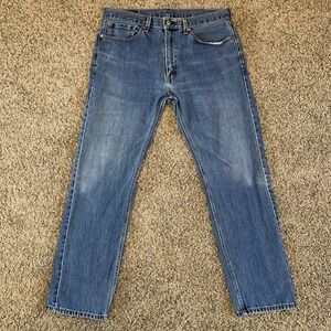 Levis 505 Jeans Men 36x34 (Fits 36x32) Blue Straight Fit Denim Medium Wash Pants